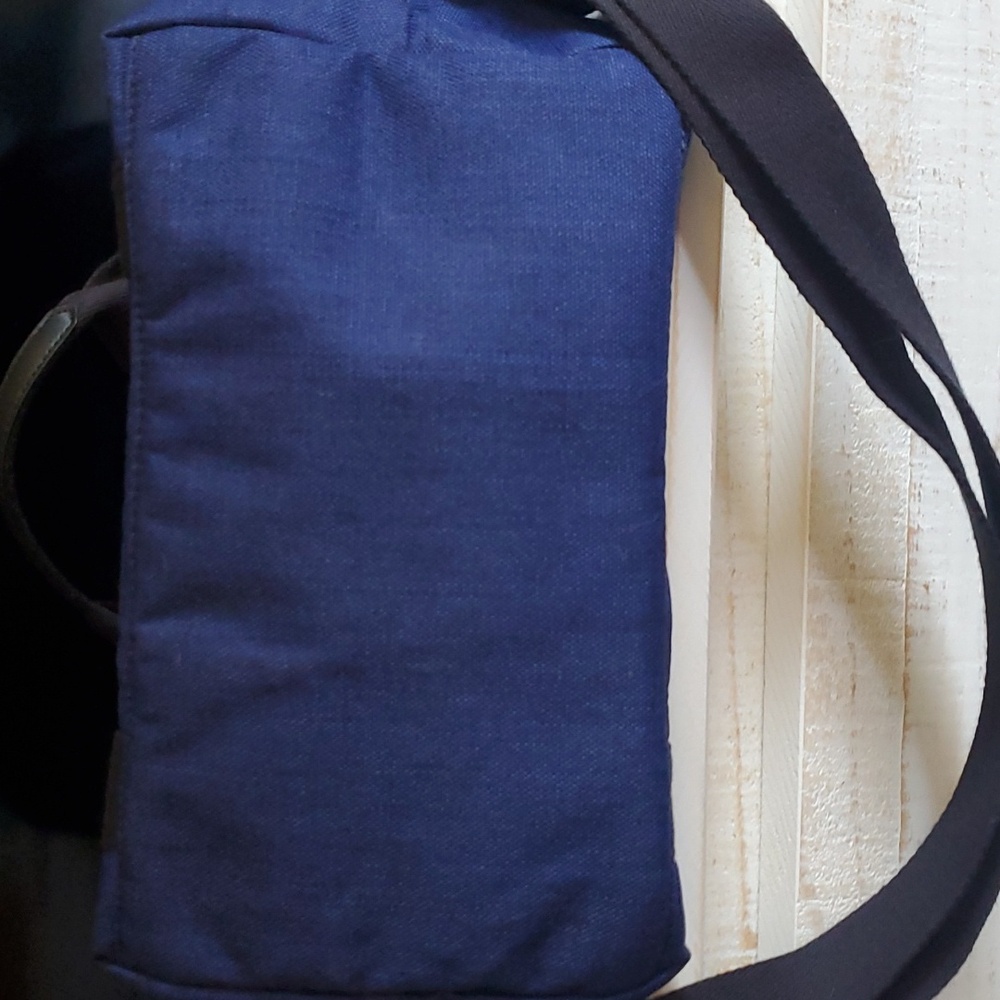 Kipling Art Mini Cotton Indigo Denim Crossbody Satchel - Picture 5 of 8